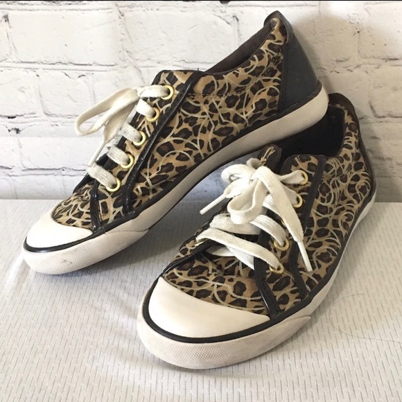 COACH Barrett Women's Sz 6B Leatherware Leopard Cheetah Print Sneakers. - Picture 3 of 11